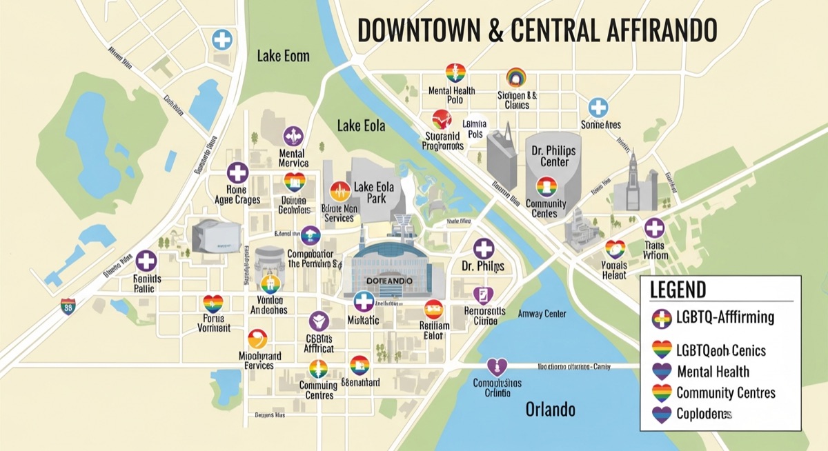 LGBTQ affirming healthcare providers and resources in downtown and central Orlando