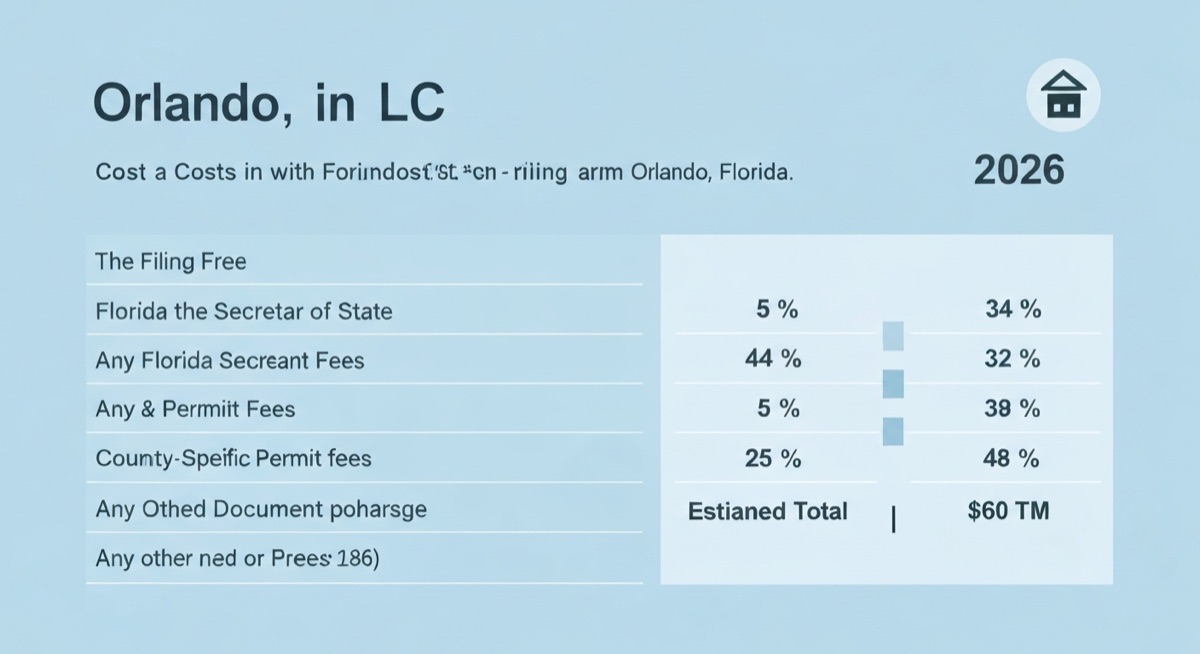 LLC cost breakdown Orlando Florida 2026 state filing county permit