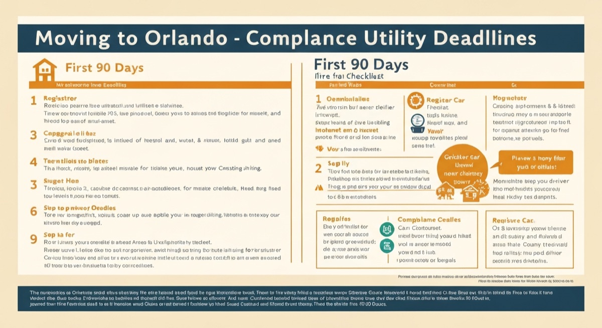 Moving to Orlando checklist: first 90 days compliance and utility deadlines