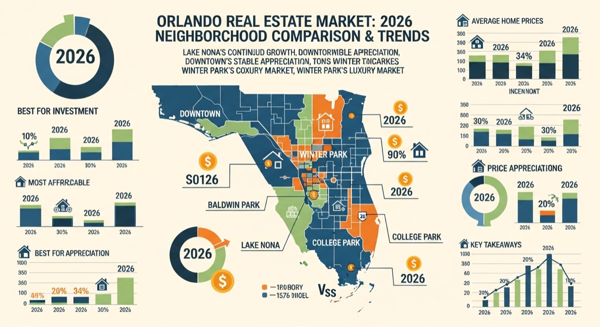 Orlando real estate market 2026 neighborhood comparison data and trends