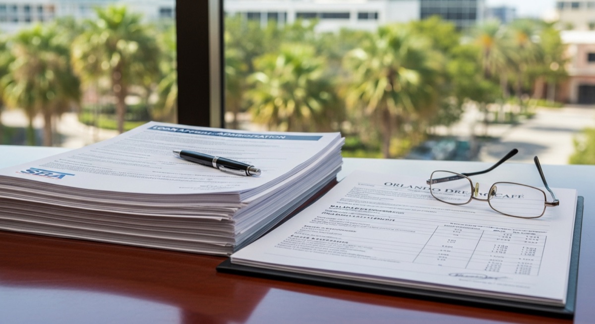 SBA loan documents and business financial statements for Orlando small business financing